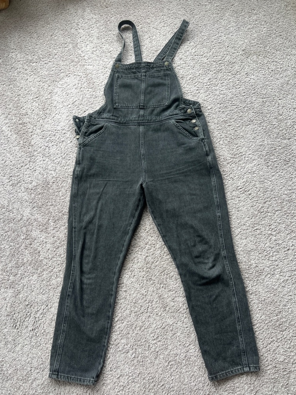 Topshop Black Denim Overalls Jumpsuit
